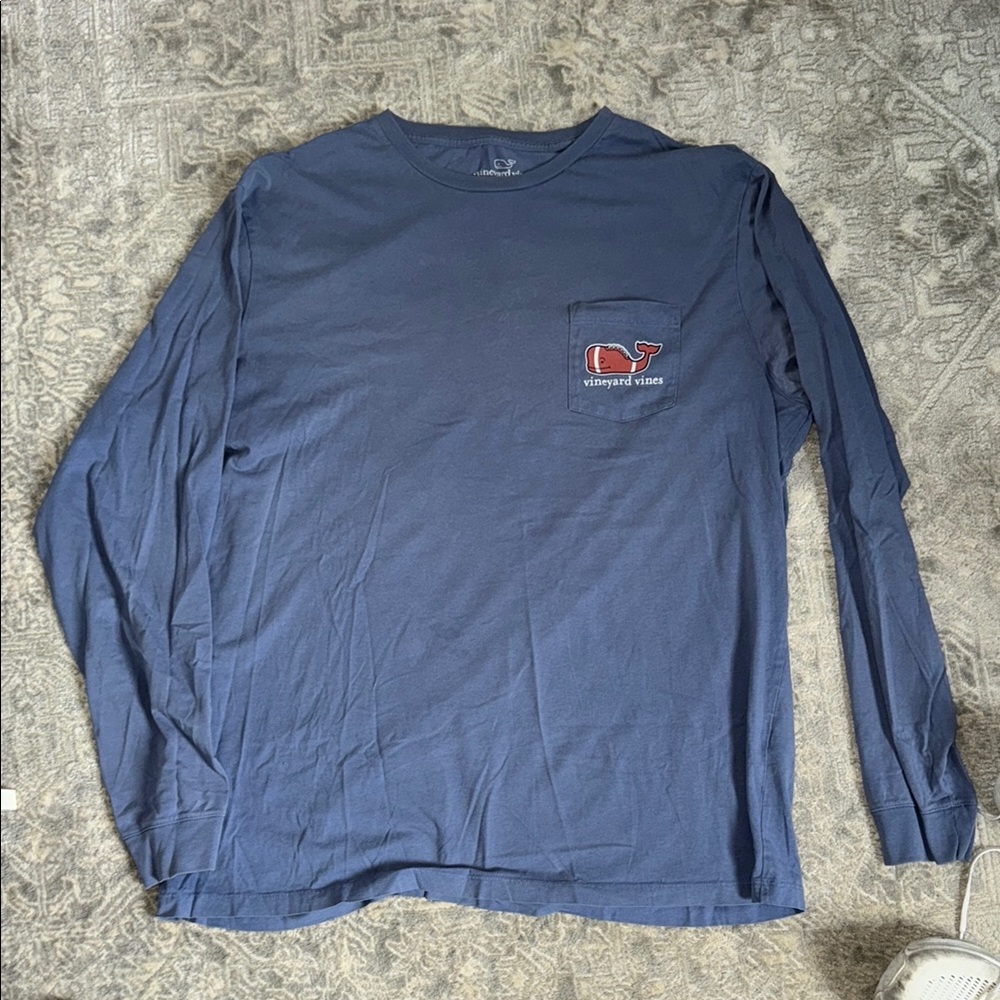 Vineyard Vines Blue football Long Sleeve